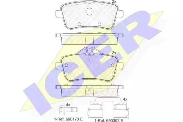 182072-200 колодки дисковые задние!\ MB W166/X166 ML 63AMG/GL 63 AMG 11> 182072200 ICER