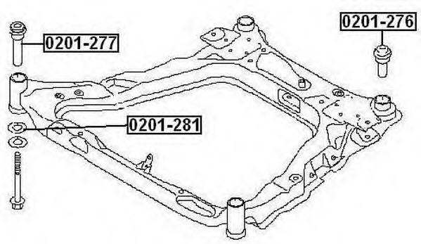 САЙЛЕНТБЛОК ПОДРАМНИКА ПЕРЕДНИЙ NISSAN/INFINITI 201281 0201-281 ASVA