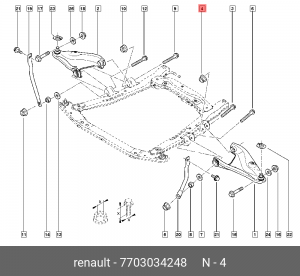 Гайка крепления передней подвески RENAULT/NISSAN/LADA /M12 RENAULT 7703 034 248 7703034248 RENAULT