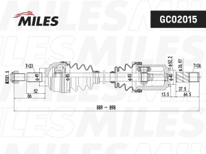 Привод в сборе правый LADA X-RAY 15-/SANDERO II 14- (КПП Renault JR5) (SKF VKJC5 GC02015 MILES