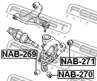 Сайлентблок задней цапфы NAB-269 FEBEST
