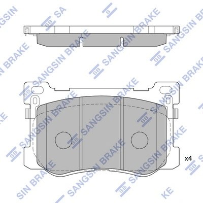 Колодки тормозные HYUNDAI Equus (13-) передние (4шт.) SANGSIN SP1547 SANGSIN