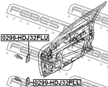 Петля передн лев двери нижняя NISSAN X-TRAIL T31 0299-HDJ32FLL 0299-HDJ32FLL FEBEST