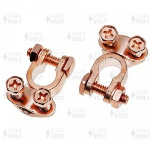 Комплект клемм АКБ Asia-Type 3 цинк с медным покрытием, прижимная планка до 50мм SBT 006 START VOLT