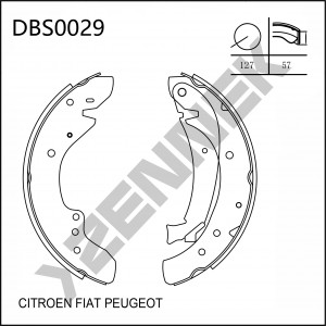 Колодки тормозные барабанные CITROEN JUMPER 94-02, FIAT DUCATO 94-05 DBS0029 ZENNEK