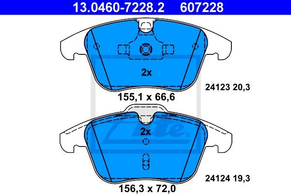 13.0460-7228.2 1219 00[C2C27290] !колодки дисковые п.\ Ford Galaxy/S-max 2.0/1.8 13.0460-7228.2 ATE