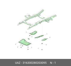 Брызговик УАЗ-3163 (с 2008 г.в.) двигателя передний (ОАО УАЗ) 316300280203095 UAZ UAZ