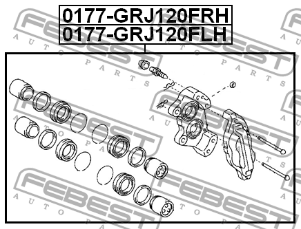 Суппорт передн левый TOYOTA LAND CRUISER PRADO 120 0177-GRJ120FLH 0177-GRJ120FLH FEBEST