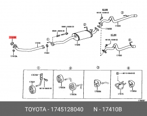 Кольцо глушителя кон 17451-28040 DAIHATSU