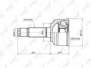ШРУС наружный к-кт!\ Toyota Aygo 1.0 1KR-FE 05> CO-3681 LYNXAUTO