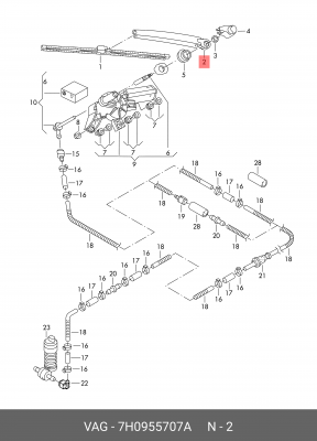 РЫЧАГ СТЕКЛООЧИСТИТЕЛЯ / WISCHERARM 7H0955707A 7H0 955 707 A VAG