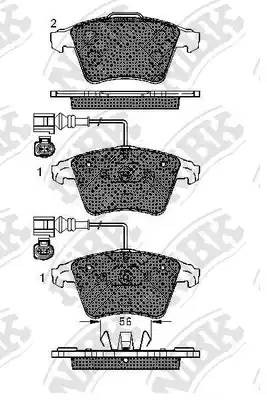 Колодки тормозные VW T5 (03-),Multivan (03-) (R16) передние (4шт.) NIBK PN0353W NIBK