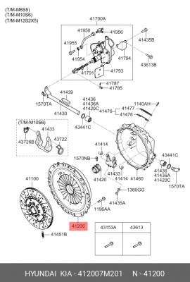 Корзина сцепления HYUNDAI HD250,Universe (11-) дв.D6CB/CC (M12S5,H160S6) OE 412007M201 HYUNDAI KIA
