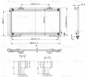 Радиатор кондиц. для а м Toyota Caldina (97-) (LRAC 1916) LRAC 1916 LUZAR