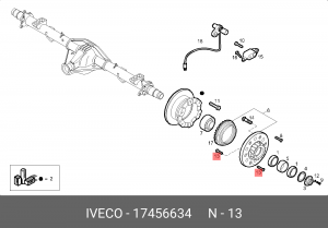 болт крепления полуоси !М10х30 \ IVECO 17456634 IVECO