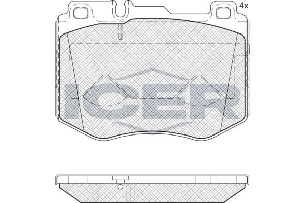 182195 колодки дисковые передние!\ MB W205/S205 2.0/2.2i/D 14> 182195 ICER
