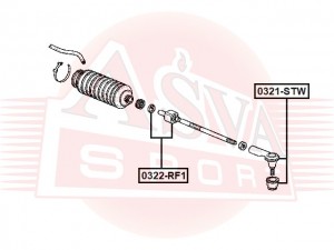 Тяга рулевая  шарнир осевой 0322RF1 0322-RF1 ASVA