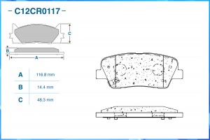Тормозные колодки задние Low Metallic C12CR0117 C12CR0117 CWORKS