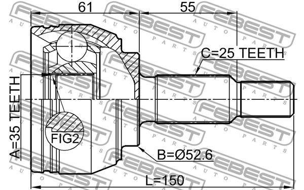 ШРУС внешний RENAULT DUSTER 2011- 2410-DUSTAWD 2410-DUSTAWD FEBEST