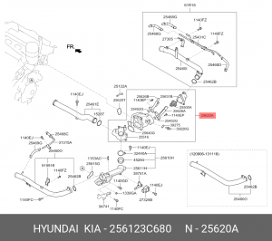 КОРПУС ТЕРМОСТАТА  25612-3C680 256123C680 HYUNDAI KIA