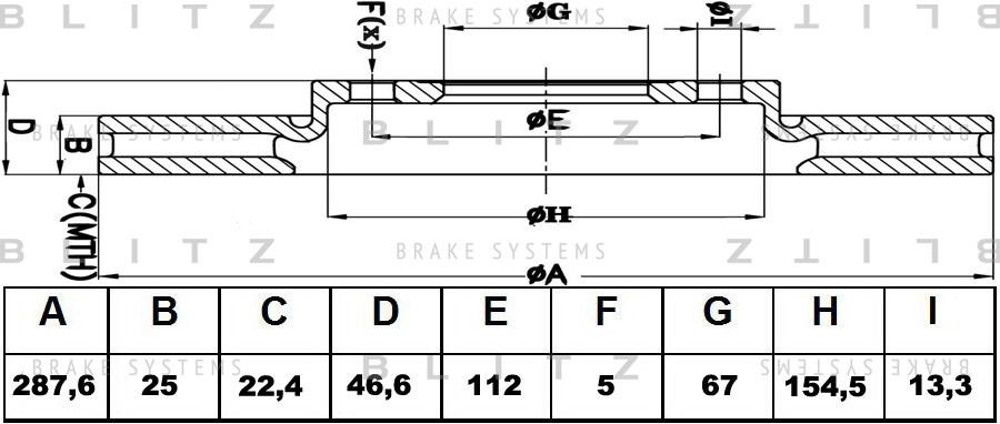 Диск тормозной передний вентилируемый MERCEDES W202/210 95- BS0136 BS0136 BLITZ