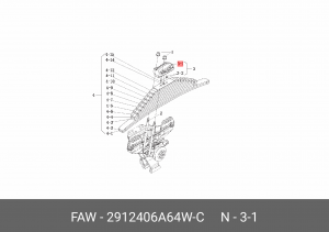 Пластинчатая крышка задней листовой рессоры 2912406A64W-C FAW