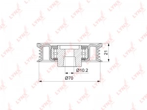 ролик натяжной! Mitsubishi Colt VI 1.5 CZT 05> PB-5372 LYNXAUTO