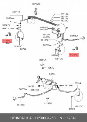 Болт М5 HYUNDAI KIA OE 1123008126B HYUNDAI KIA