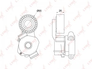 Ролик приводного ремня PEUGEOT 206,207,307,1007 CITROEN C2,C3,Xsara натяжителя L PT-3203 LYNXAUTO