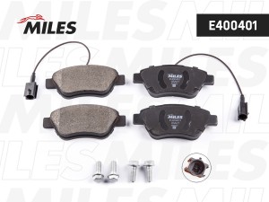 Колодки тормозные передние (с датчиком + болты) (Смесь Low-Metallic) FIAT ALBEA/ E400401 MILES