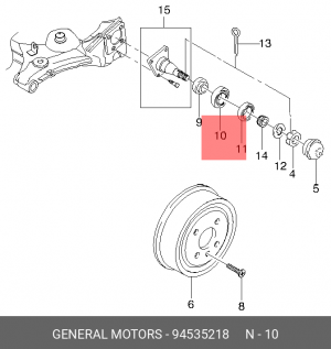Подшипник ступицы DAEWOO Nexia CHEVROLET Lanos задней внутренний OE 94535218 GENERAL MOTORS