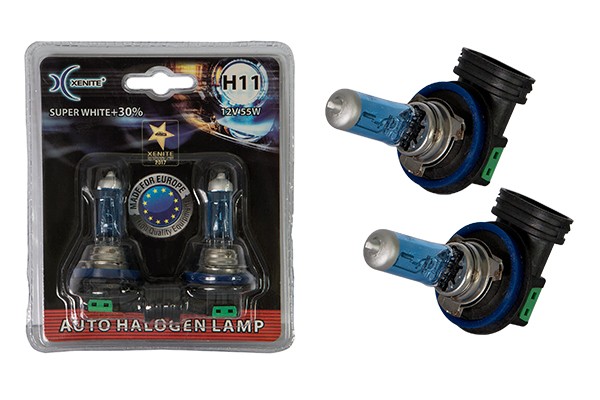 Лампа 12V H11 55W PGJ19-2 +30% 4000К блистер (2шт.) Super White XENITE 1007043 XENITE