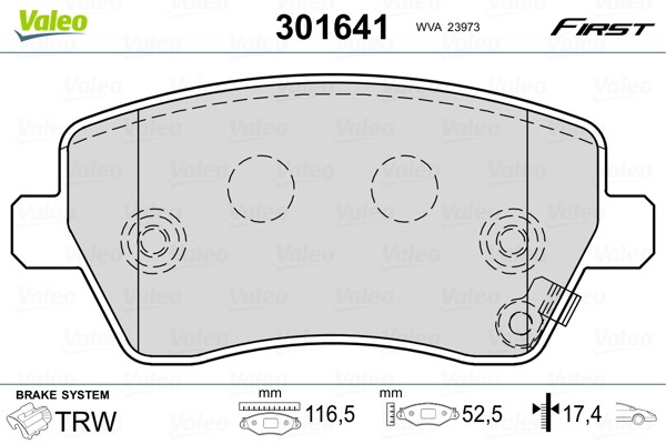Колодки торм. пер. 301641 VALEO PHC