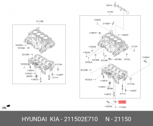 Форсунка HYUNDAI Elantra (16-),Sonata (17-),Tucson (18-) масляная OE 211502E710 HYUNDAI KIA