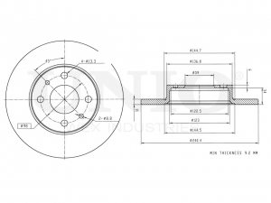 Диск тормозной задний/передний BRD-20554 UNIO