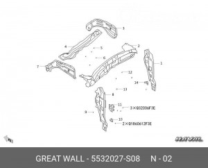 5532027S08 ЗАГЛУШКА ПОРОГА РЕЗИНОВАЯ 5532027S08 HAVAL