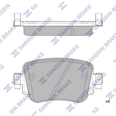 Колодки тормозные дисковые Audi A1, Seat Leon, Skoda Octavia 1.0-2.0i/TDi 12 SP1 SP1900 SANGSIN