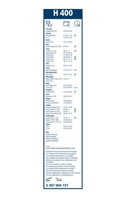 Щетка стеклоочистителя 400мм задняя Rear BOSCH 3 397 004 757 BOSCH