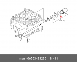 Круглое уплотнение 82X3B-FPM1-70-GN 06563433236 MAN