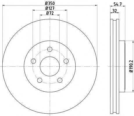 Диск тормозной JEEP Grand Cherokee (10-) передний вентилируемый (1шт.) TEXTAR 92272205 TEXTAR
