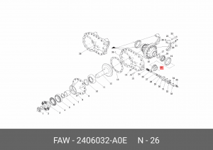 Муфта подвижная зубчатая- дифференциальный замок между колесами 2406032-А0Е FAW