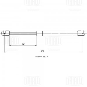 Упор газовый (амортизатор) Renault Logan II (12-)/Sandero II (14-) (капота) (GS  GS0908 TRIALLI