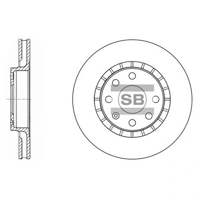 Диск тормозной CHEVROLET LANOS/DAEWOO NEXIA 14/OPEL ASTRA F/VECTRA A/B пер.вент  SD3003 SANGSIN