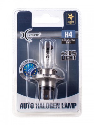Лампа 24V H4 75/70W P43t +30% 3200К блистер (1шт.) XENITE 1007136 XENITE