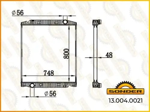 Радиатор 800*748*48 Iveco EuroTrakker/Stralis/Trakker (аналог Nissens 63330A)(бе 130040021 SONDER