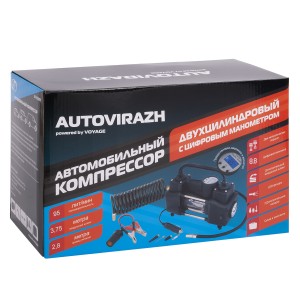Компрессор автомобильный 95л/мин. 10атм. 14А 12V в прикуриватель(переходник на к AV-010999 AUTO VIRAZH