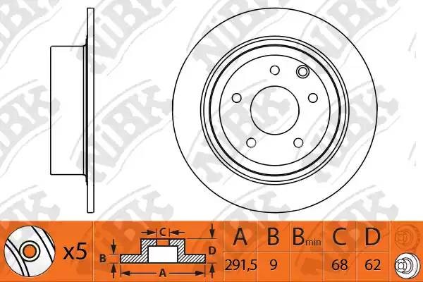 Диск тормозной NISSAN JUKE 10-/QASHQAI 07- задний RN1302 RN1302 NIBK