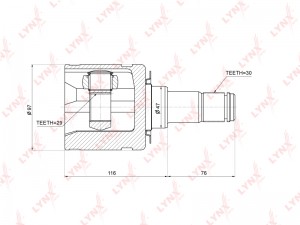 ШРУС внутренний подходит для TOYOTA Hilux 2.5D-4.0 04 / Fortuner 2.5D-4.0 05 CI- CI-3727 LYNXAUTO