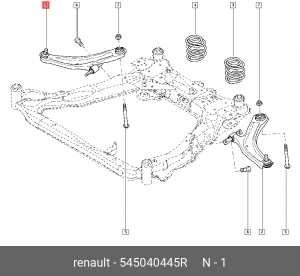 РЫЧАГ ПЕРЕДНИЙ ПРАВЫЙ 545040445R 545040445R RENAULT