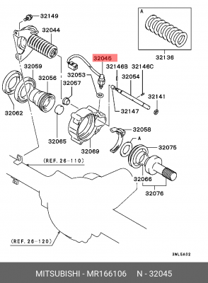 Датчик муфты свободного хода MITSUBISHI SPACE GEAR 94-/L400 94- (10702070/121219 MR166106 MITSUBISHI